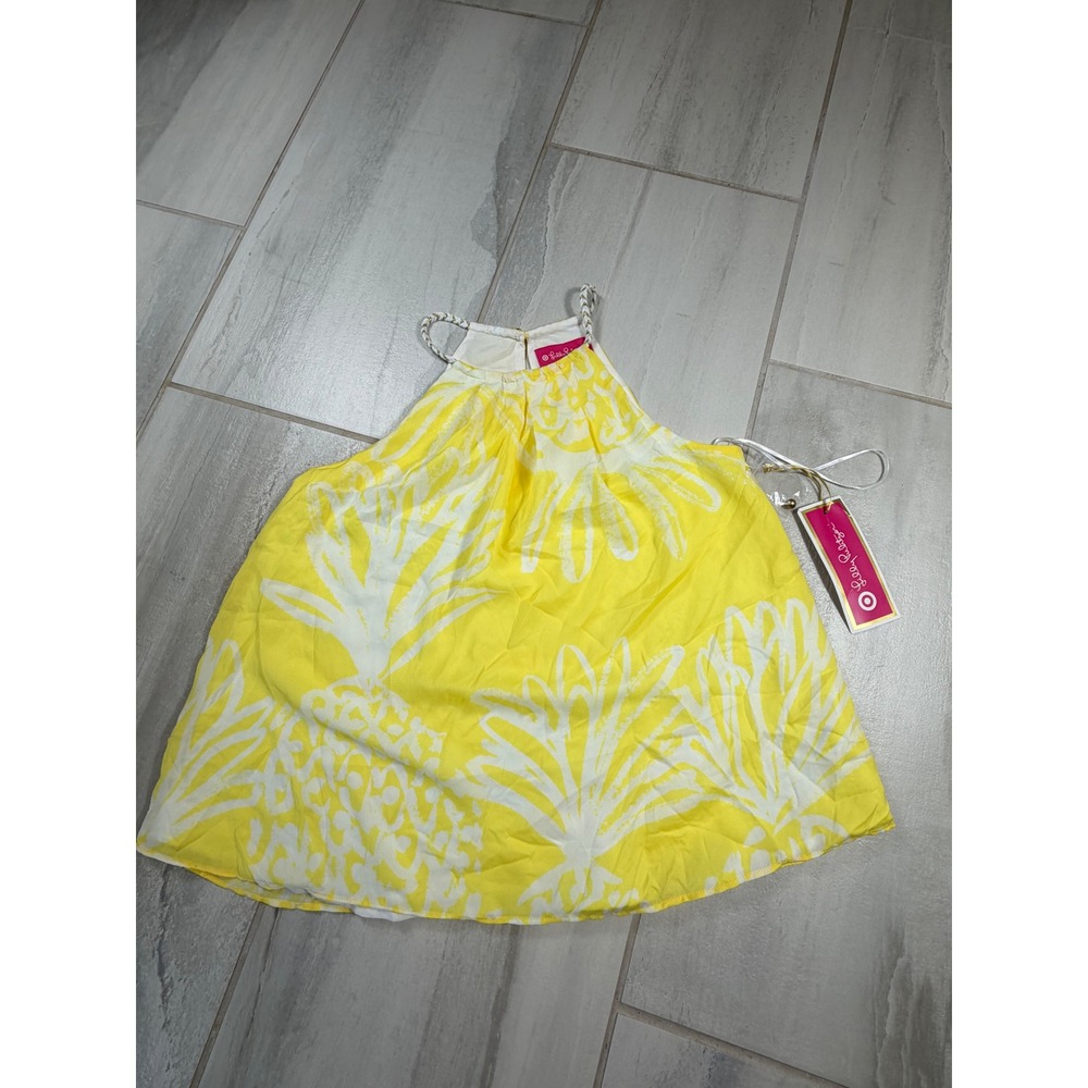 Lilly Pulitzer for Target Yellow Pineapple Halter Top Braided Straps Small NWT